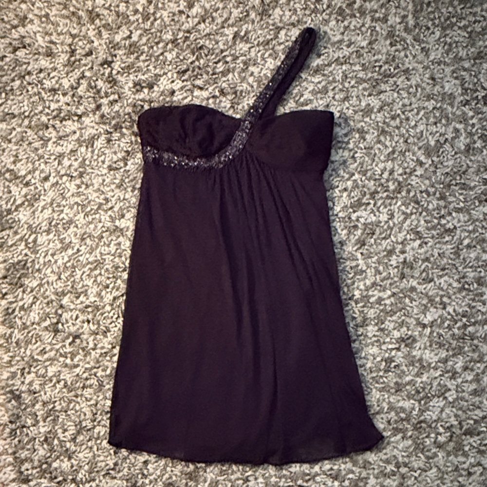 Elegant Eggplant One-Shoulder Dress